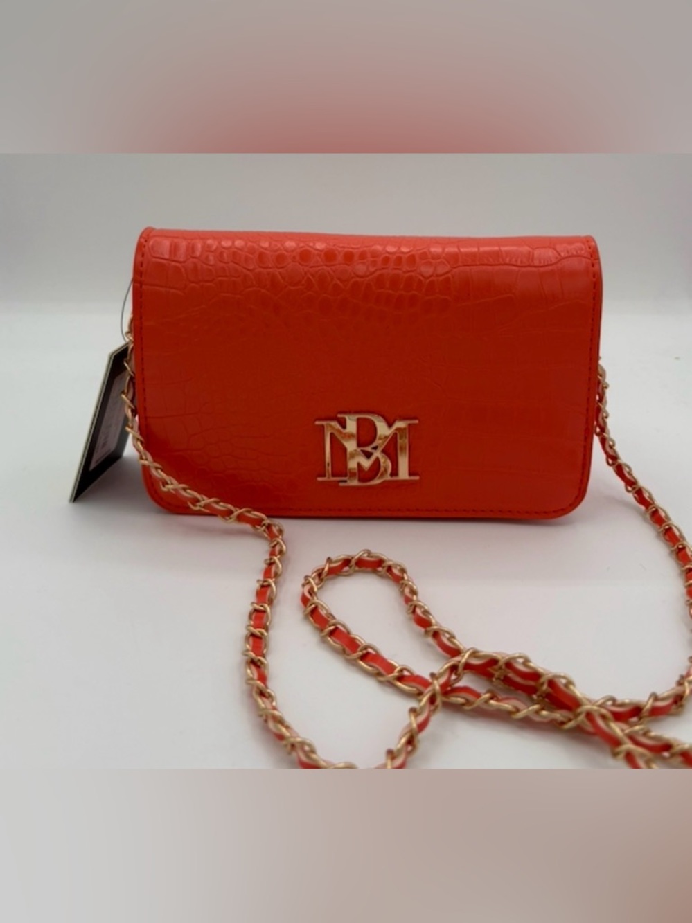New Badgley Mischka Croc Logo Plate Crossbody